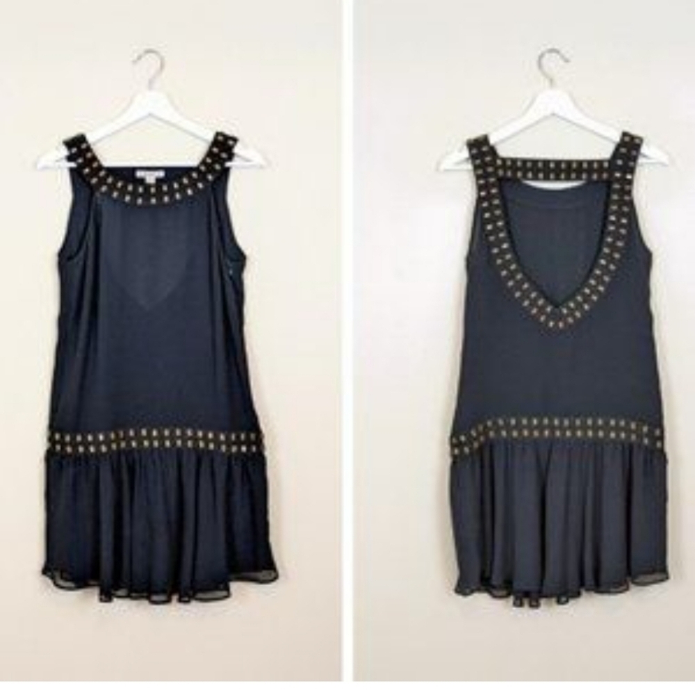 Forever Beaded Cocktail mini Dress Black size small